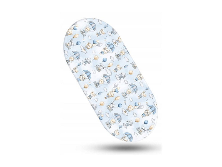 Prostěradlo do kočárku bavlněné na gumu 80x38 cm - Medvídek s balónkem