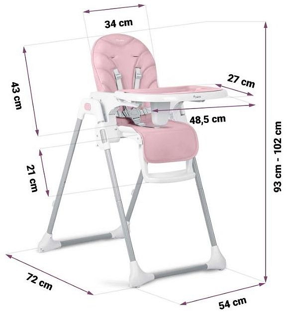 Jídelní židlička TOM růžová