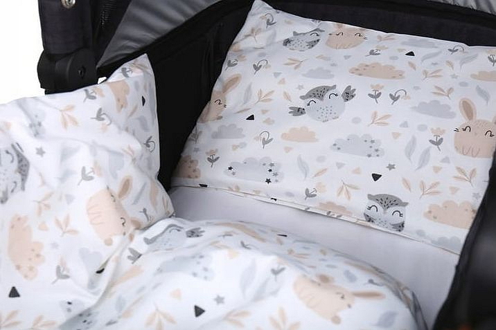 Dětské bavlněné povlečení do kočárku 80x70 cm - Lesní zvířátka
