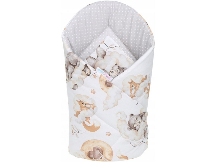 Oboustranná zavinovačka pro miminka 80x80 - Spící medvídek