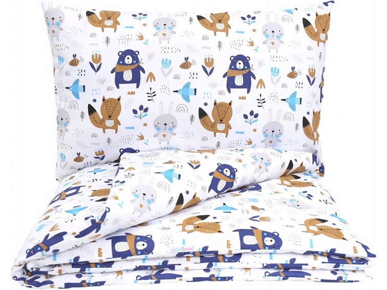 Dětské bavlněné povlečení do postýlky 120x90 cm - Boho zvířátka
