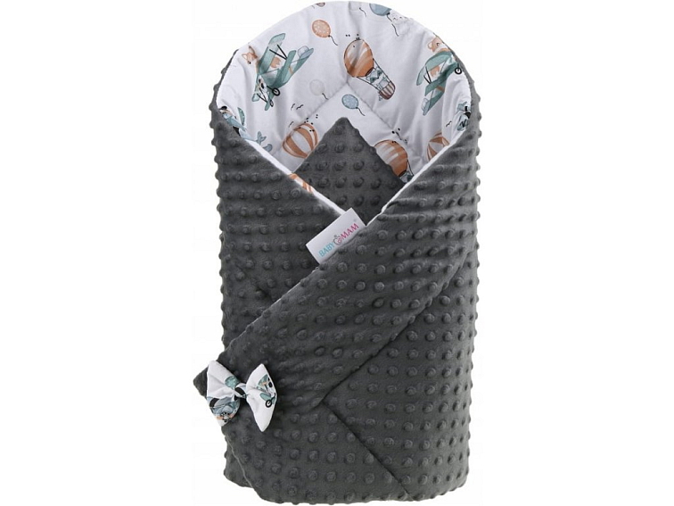 Oboustranná zavinovačka pro miminka MINKY 80x80 cm - Let balonem