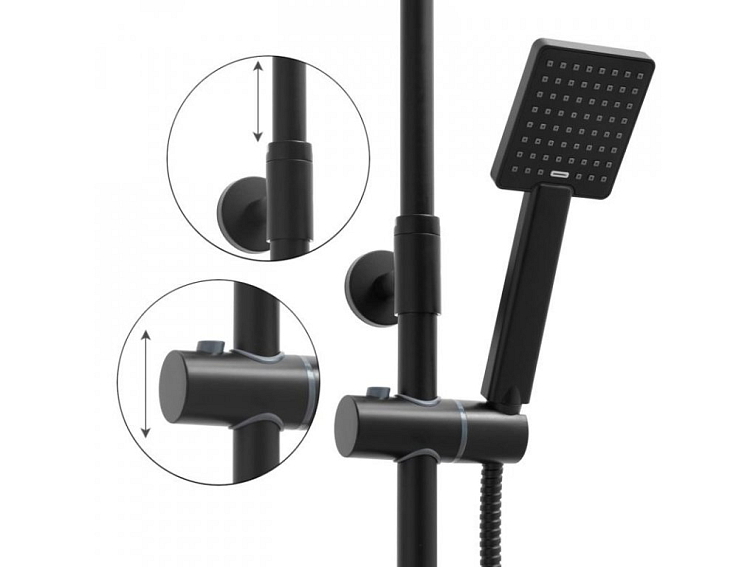 Sprchová souprava - Sprchový set BELLA s termostatickou baterií - černá