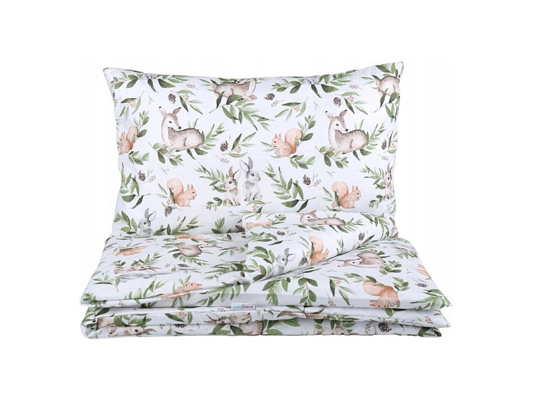 Dětské bavlněné povlečení do postýlky 120x90 cm - Zelená paseka