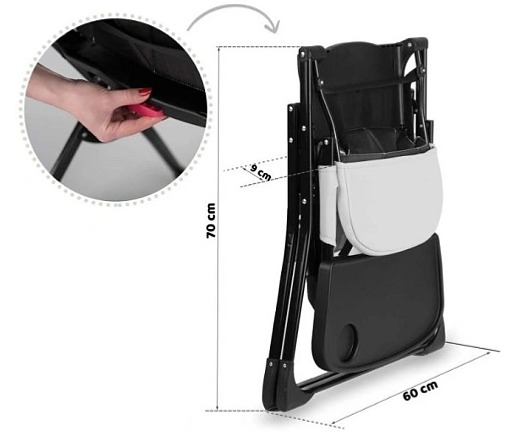 Jídelní židlička LUCA černá-šedá