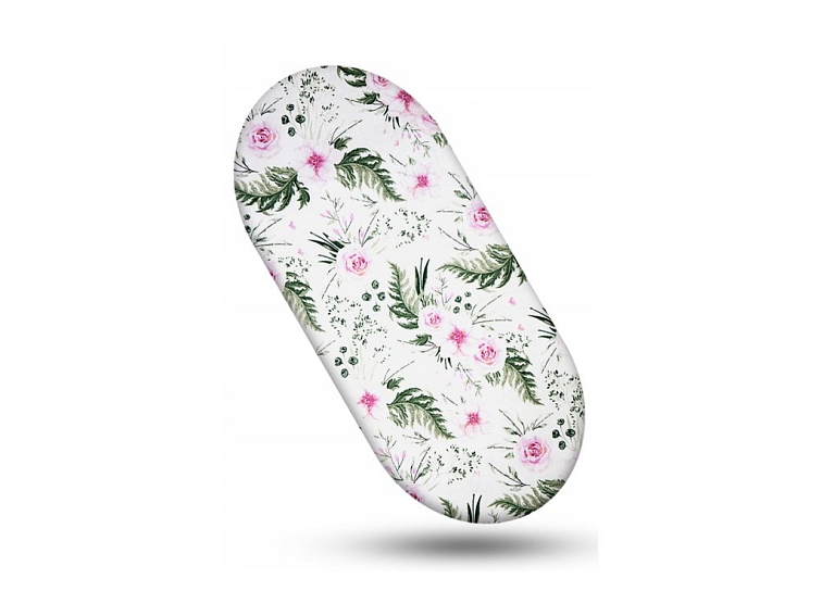 Prostěradlo do kočárku bavlněné na gumu 80x38 cm - Květy na zahradě