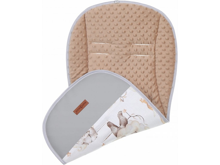 Oboustranná vložka do kočárku, autosedačky 80x40 cm - Spící medvídek