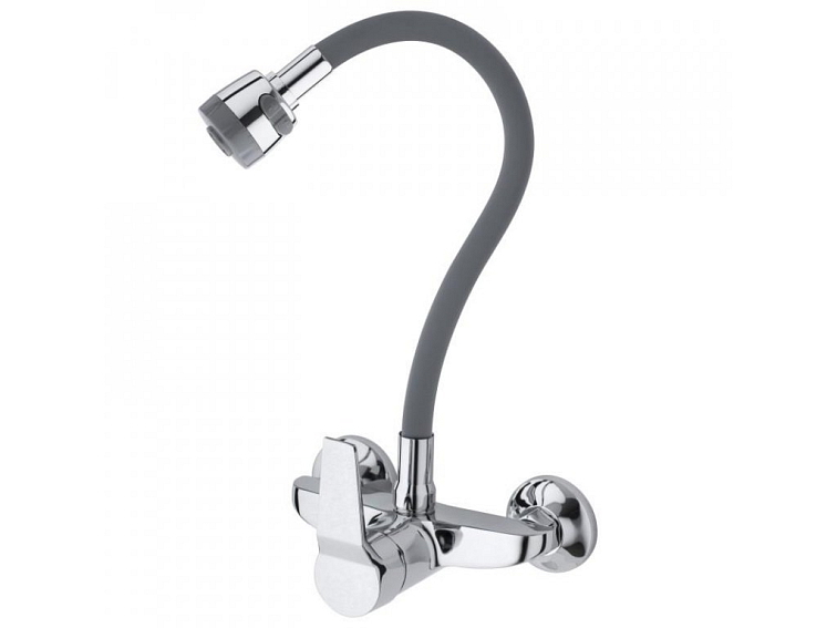 Dřezová baterie s elastickým ramenem FRAN šedá/chromová