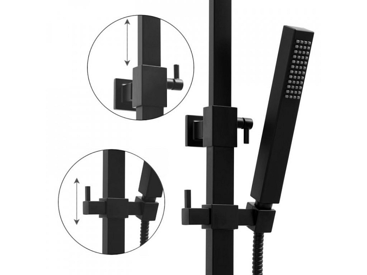 Sprchová souprava - Sprchový set RETRO s termostatickou baterií - černá