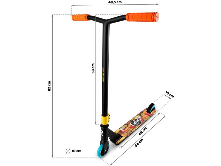 Freestylová koloběžka BARACUDA, orange splash