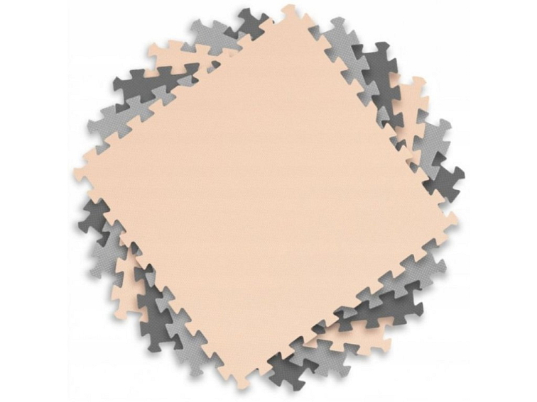 Pěnové puzzle koberec 9 ks 180x180x1 cm šedo-grafitovo-lososový