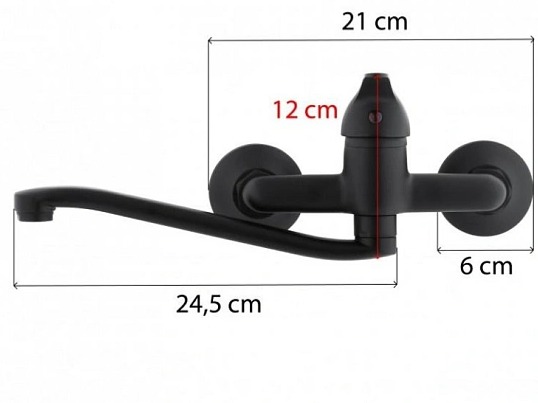 Dřezová baterie nástěnná REMO černá