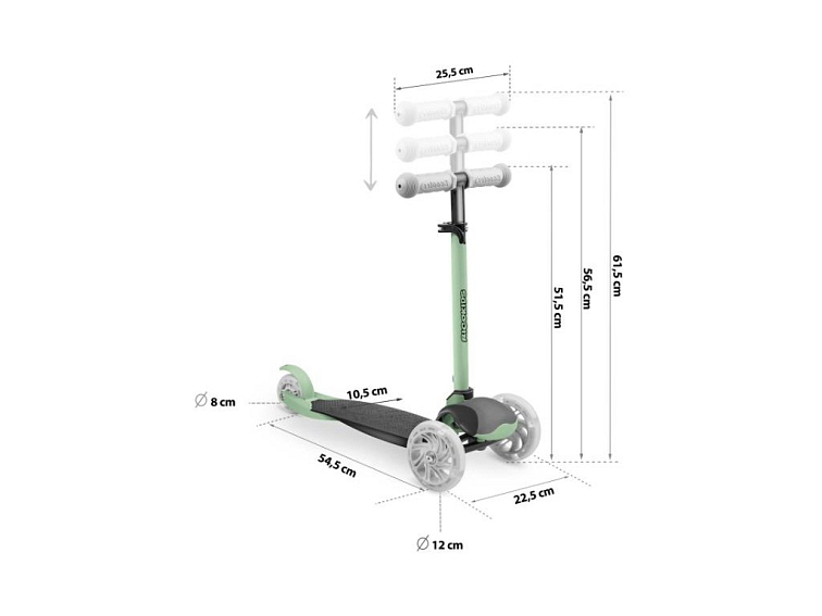 Dětská tříkolová koloběžka NAVI zelená