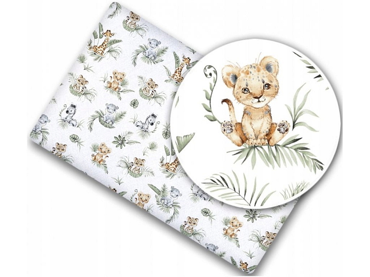 Prostěradlo do postýlky bavlněné na gumu 160x80 cm - Žirafa a přátelé