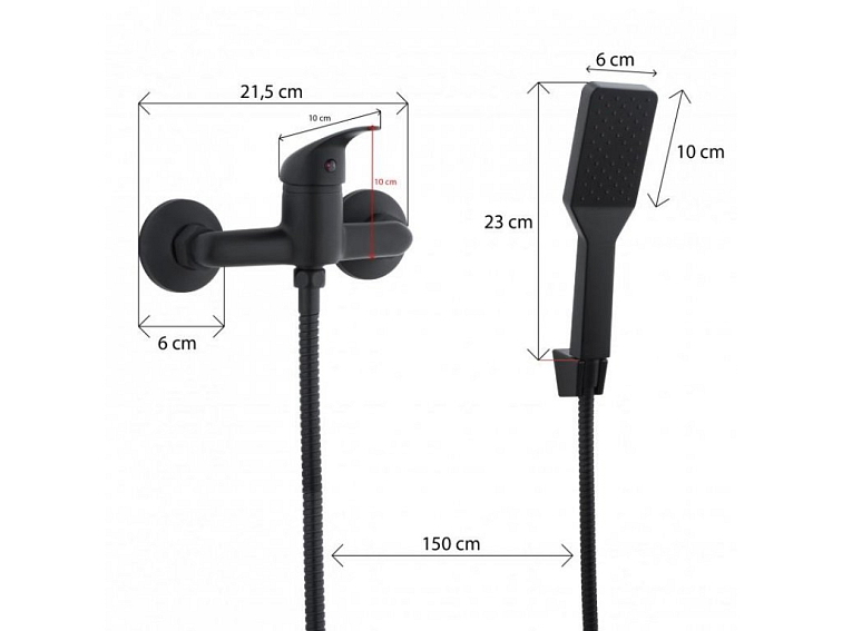 Sprchová baterie nástěnná CLARO - černá