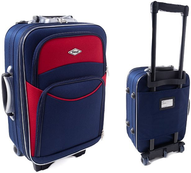 Cestovní Kufr COMO - Tmavě Modrý-Červený