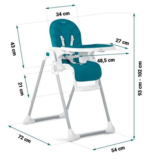 Jídelní židlička TOM modrá