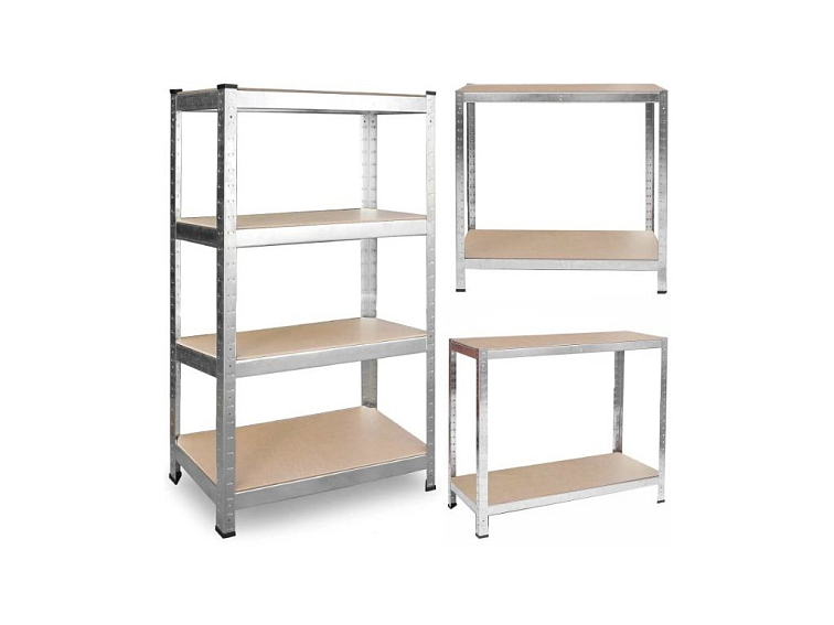 Kovový regál stříbrný 180x90x40 cm