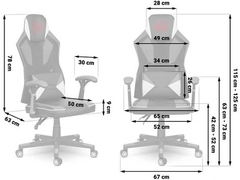 Herní židle CHIRON černá/bílá
