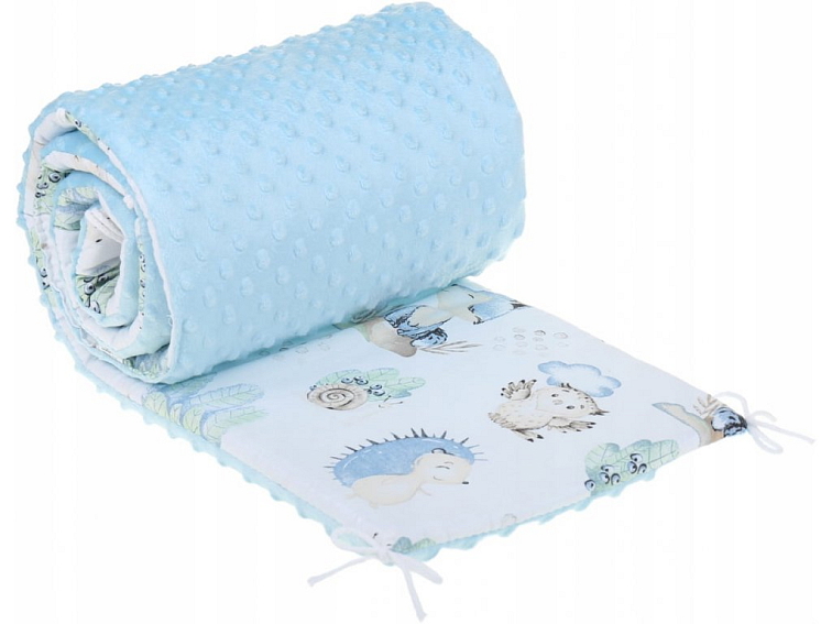 Ochranný mantinel do postýlky MINKY 180x30 cm - Ježek na zahradě