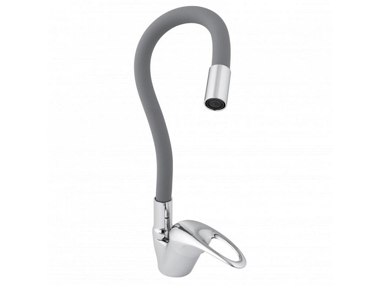 Dřezová baterie s elastickým ramenem VELA šedá/chromová