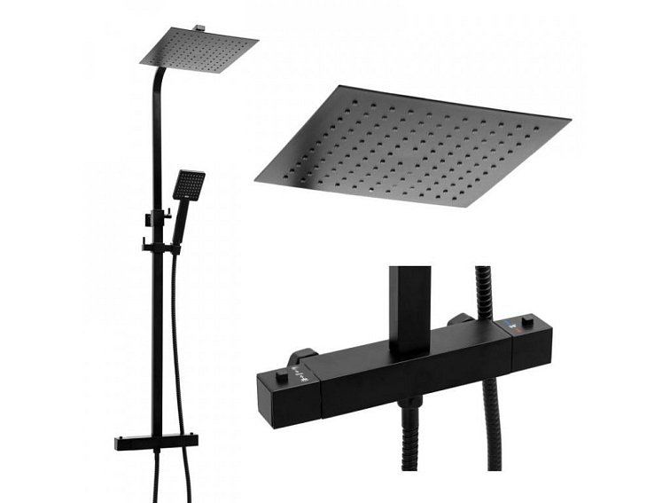 Sprchová souprava - Sprchový set ARNO s termostatickou baterií - černá