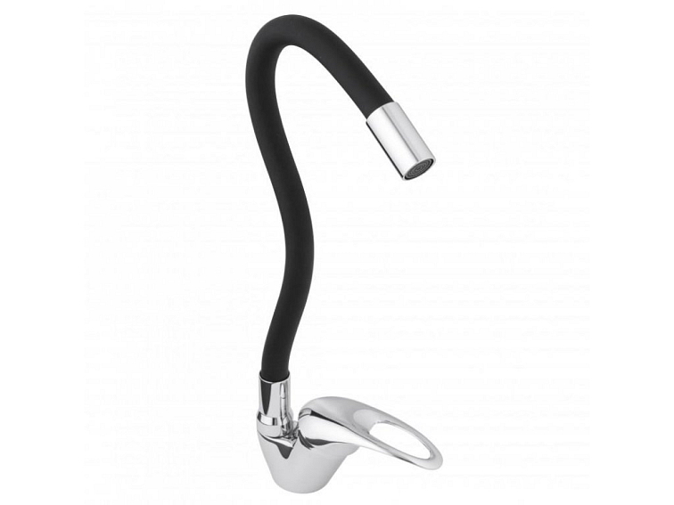 Dřezová baterie s elastickým ramenem VELA černá/chromová