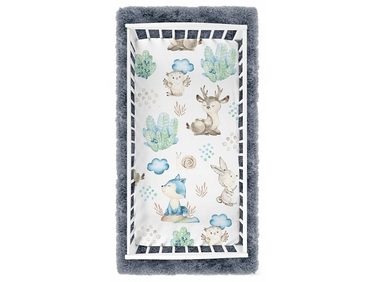 Prostěradlo do postýlky bavlněné na gumu 120x60 cm - Ježek na zahradě
