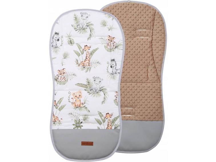 Oboustranná vložka do kočárku, autosedačky 80x40 cm - Žirafa a přátelé