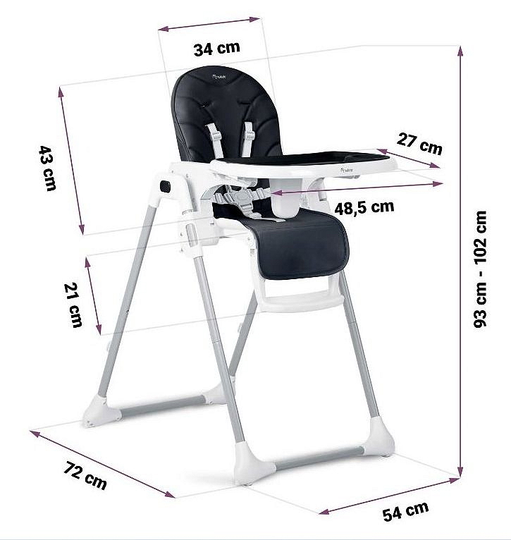 Jídelní židlička TOM černá