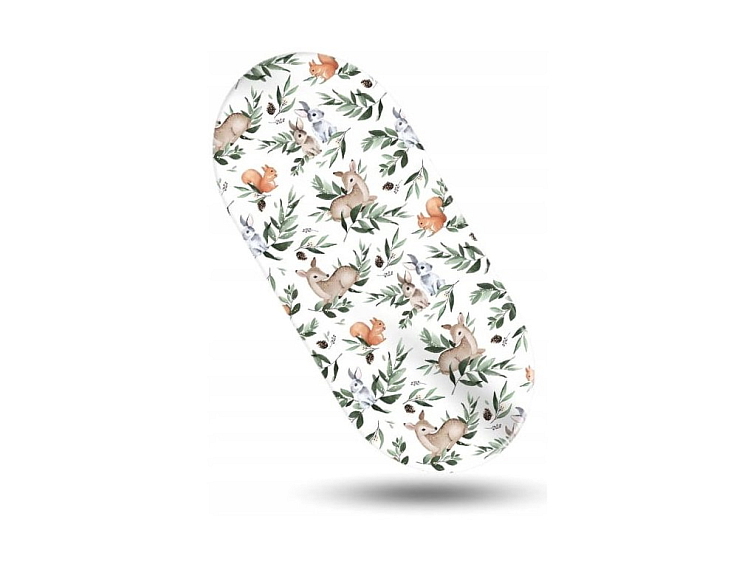 Prostěradlo do kočárku bavlněné na gumu 80x38 cm - Zelená paseka