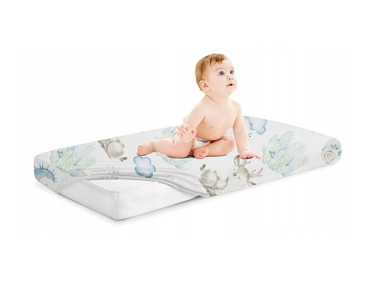 Prostěradlo do kočárku bavlněné na gumu 90x40 cm - Ježek na zahradě