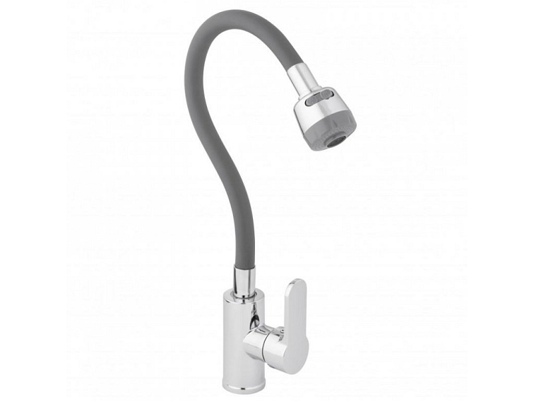 Dřezová baterie s elastickým ramenem FALL šedá/chromová