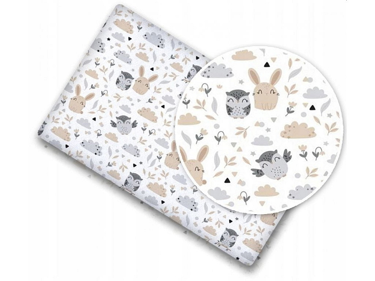 Prostěradlo do postýlky bavlněné na gumu 120x60 cm - Lesní zvířátka