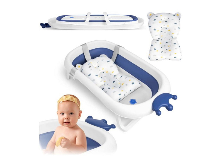 Dětská vanička s polštářkem modrá