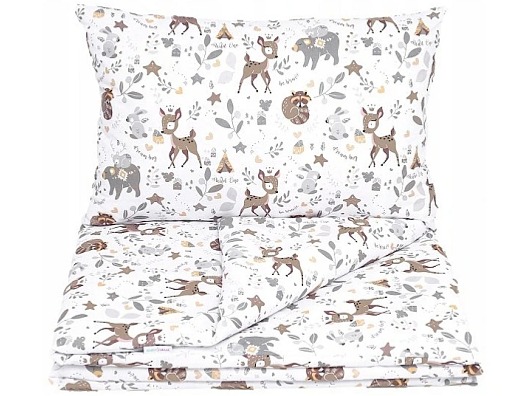 Dětské bavlněné povlečení do postýlky 135x100 cm - Srneček a přátelé