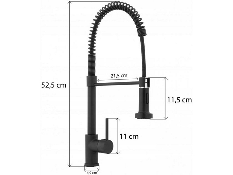 Dřezová baterie s elastickým ramenem DIANA černá