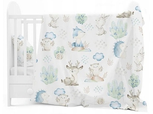 Dětské bavlněné povlečení do postýlky 120x90 cm - Ježek na zahradě