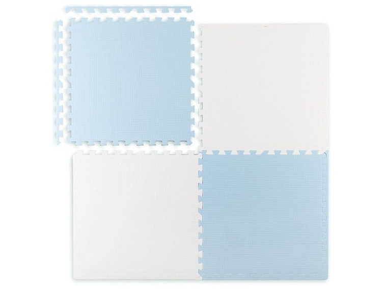 Pěnové puzzle koberec 4 ks 120x120x1,1 cm modro-bílý