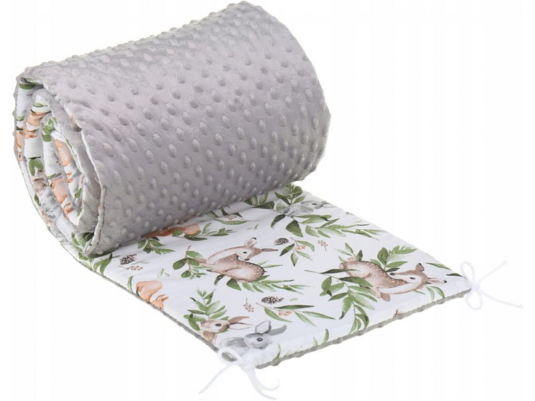 Ochranný mantinel do postýlky MINKY 180x30 cm - Zelená paseka