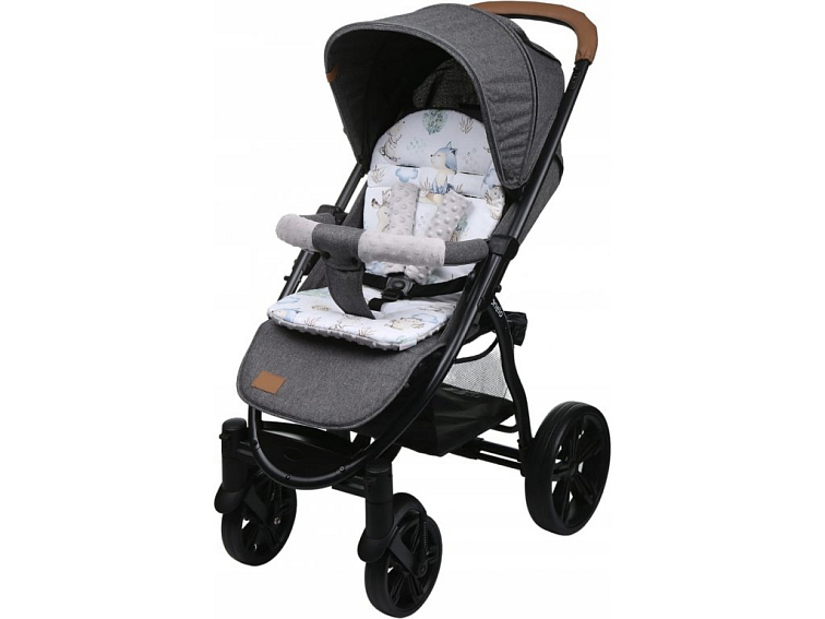 Oboustranná vložka do kočárku, autosedačky 70x35 cm - Ježek na zahradě