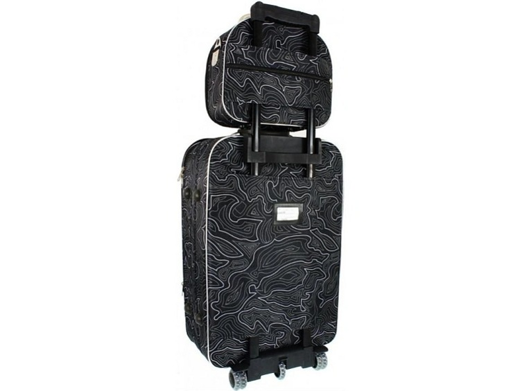 Cestovní příruční kufřík COMO - Černý-Tmavě Modrý