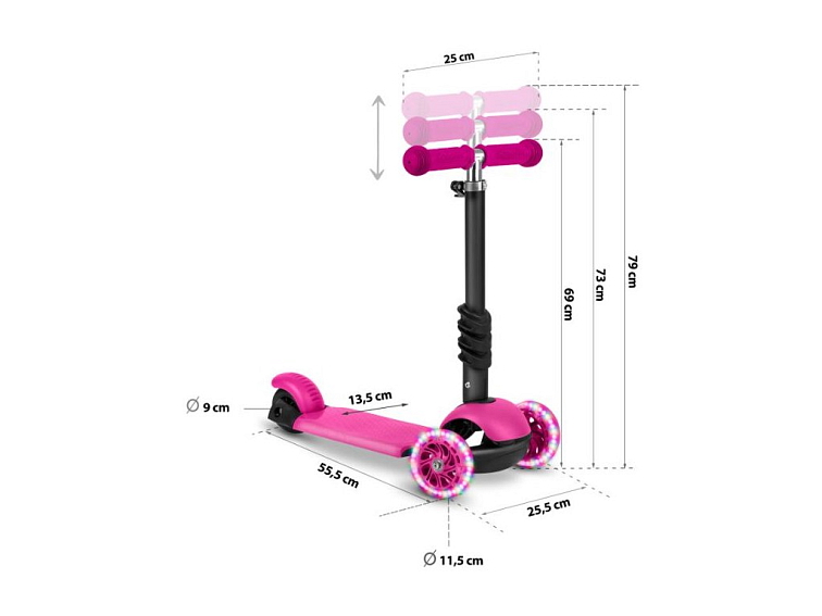 Dětská tříkolová koloběžka BERUŠKA růžová