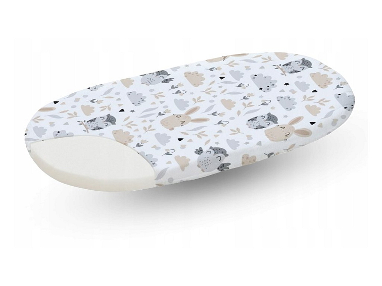 Prostěradlo do kočárku bavlněné na gumu 80x38 cm - Lesní zvířátka