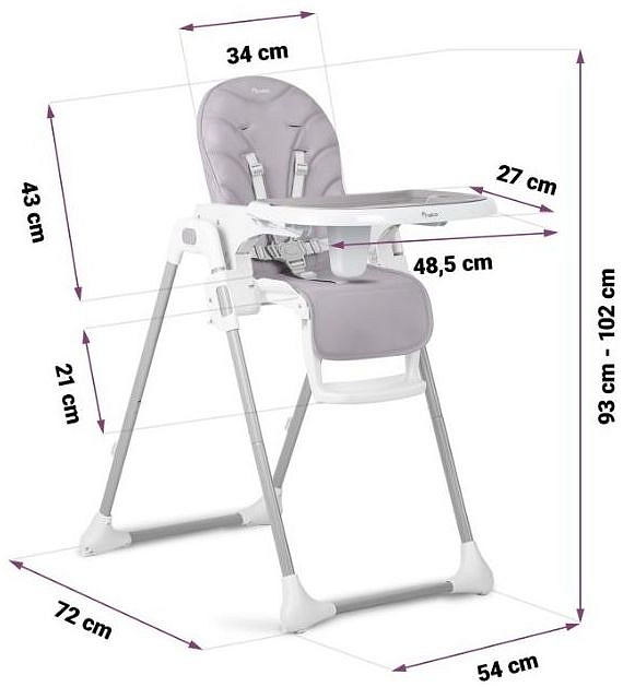Jídelní židlička TOM šedá