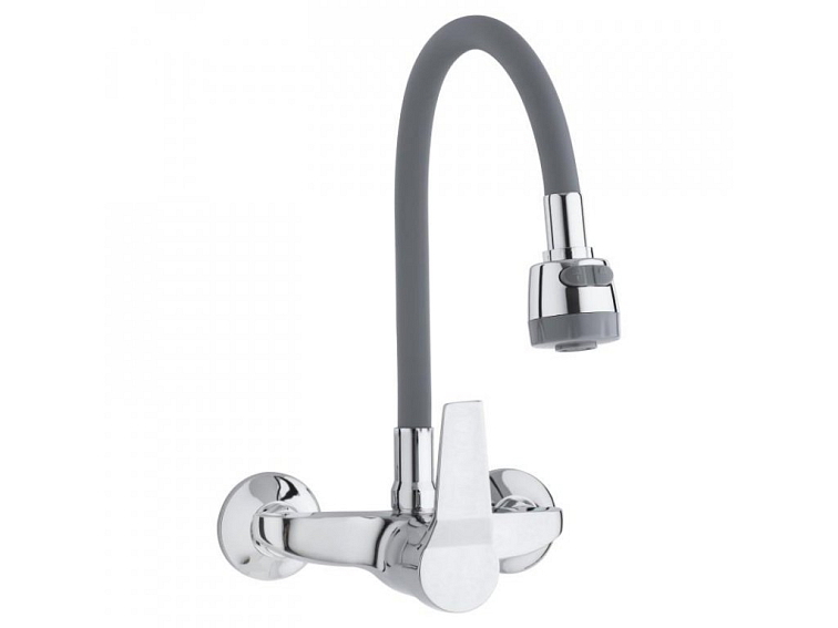 Dřezová baterie s elastickým ramenem FRAN šedá/chromová