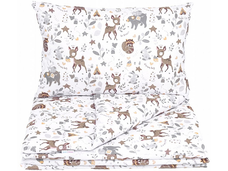 Dětské bavlněné povlečení do postýlky 120x90 cm - Srneček a přátelé