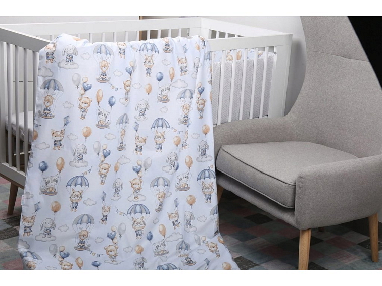 Dětské bavlněné povlečení do postýlky 135x100 cm - Medvídek s balónkem