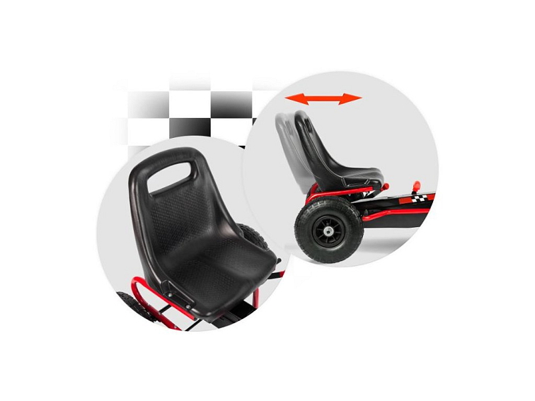 Šlapací motokára RACING RED s nafukovacími koly