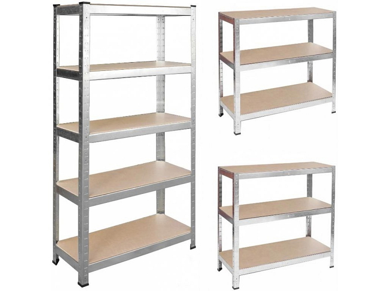 Kovový regál stříbrný 180x90x40 cm